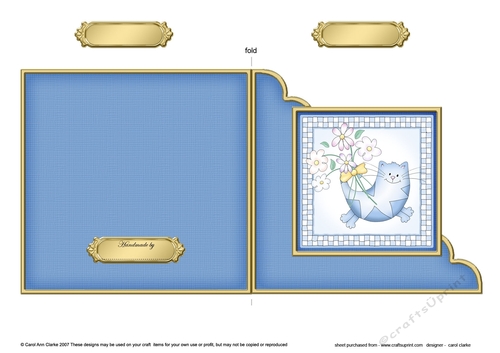 Cute Cat Cut and Fold Corner Card 