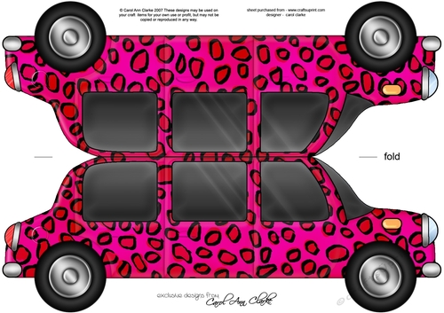 Large DL Leopardskin Stretch Limo Shaped Card