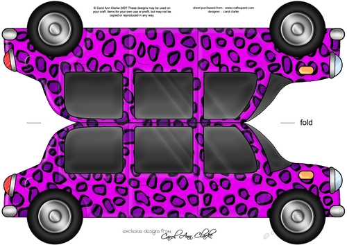 Large DL Leopardskin Stretch Limo Shaped Card