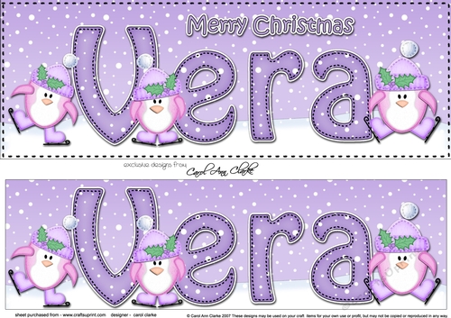 Large DL Merry Christmas VERA 3D decoupage