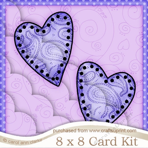 8 x 8 Funky Hearts Mini Kit with Scalloped Corners