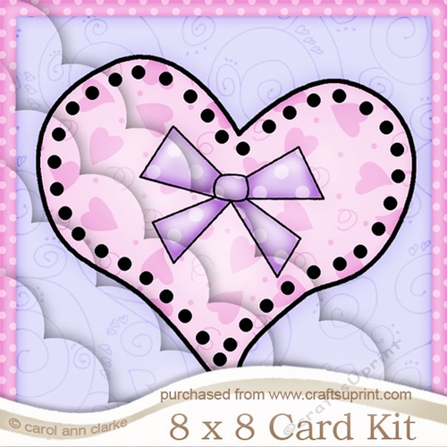 8 x 8 Funky Hearts Mini Kit with Scalloped Corners