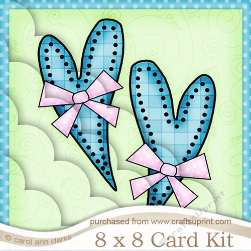 8 x 8 Funky Hearts Mini Kit with Scalloped Corners