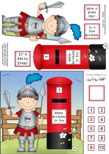 Boyz Knight Boriz & Postbox quick card with 3D decoupage