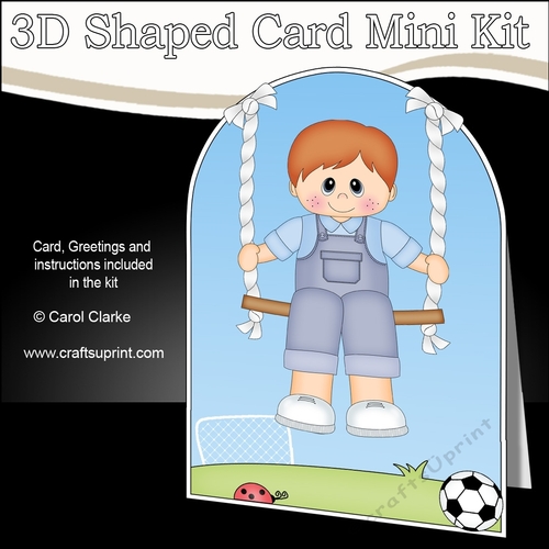 3D Shaped Card  Kit - Swinging High - Toddler Boy