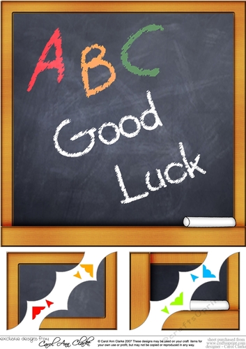 8 x 8 Good Luck Blackboard Scalloped corner Topper