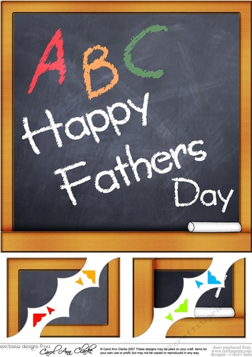 8 x 8 Happy Fathers Day Blackboard Scalloped corner Topper