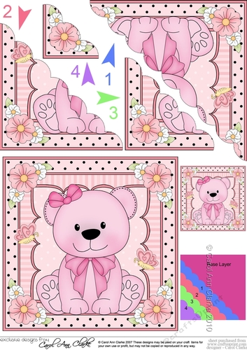 Cute Little Bear Scalloped Corner Stacker