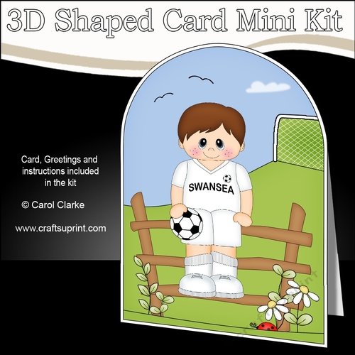 3D Shaped Card Kit - Little Footballer Plays for Swansea