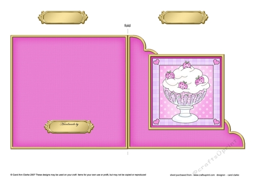 Sweet Treats Strawberry Trifle - Cut and Fold Corner Card 