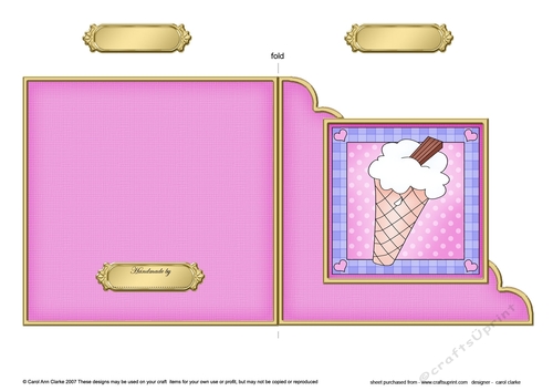 Sweet Treats Ice Cream Cone - Cut and Fold Corner Card 