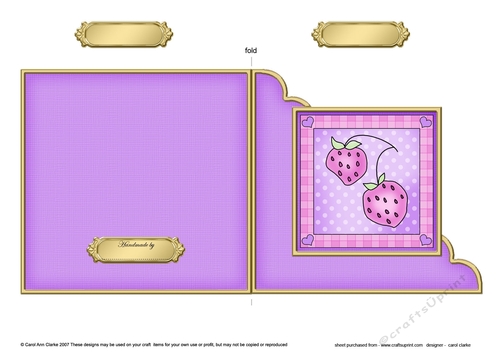 Sweet Treats Strawberries - Cut and Fold Corner Card 