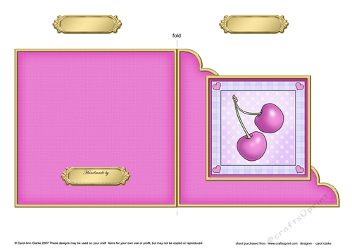 Sweet Treats Cherries - Cut and Fold Corner Card 