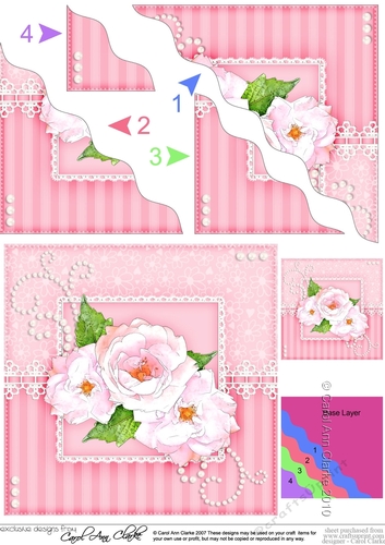 A Touch of Elegance Flowers Pearls and Lace Wavey Corner Stacker