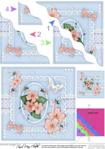 A Touch of Elegance Flowers Pearls and Lace Wavey Corner Stacker