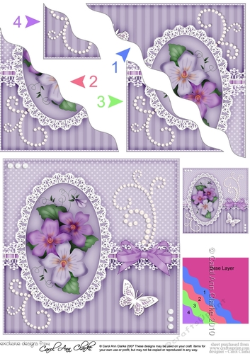 A Touch of Elegance Flowers Pearls and Lace Wavey Corner Stacker