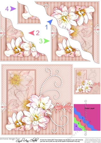A Touch of Elegance Flowers Pearls and Lace Wavey Corner Stacker