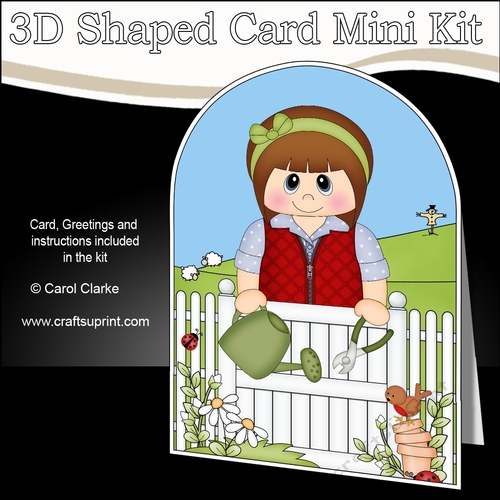 3D Shaped Card  Kit - In the Garden - Young Lady