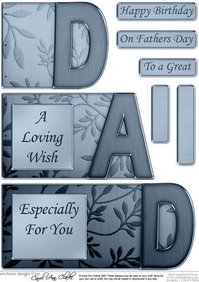 Dad Elegant Metallic Book Sheet