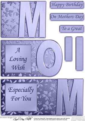 Mom Elegant Metallic Book Sheet