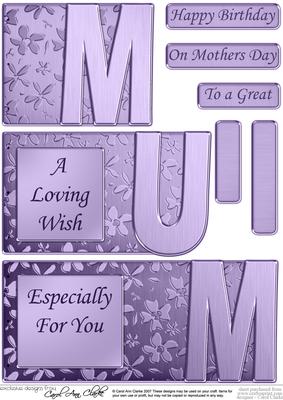 Mum Elegant Metallic Book Sheet