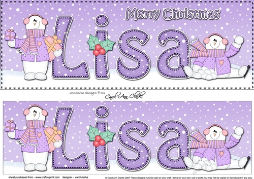 Large DL Merry Christmas LISA 3D decoupage