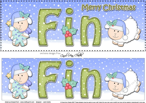 Large DL Merry Christmas FIN 3D decoupage