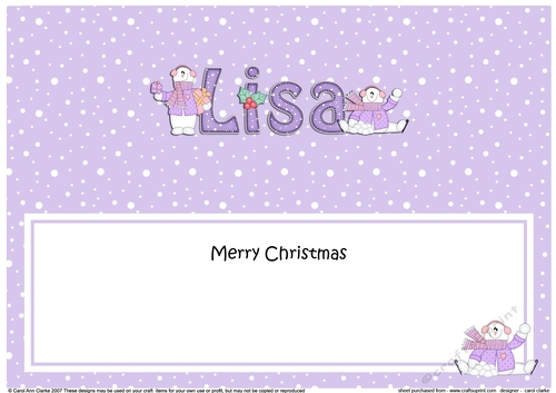 Large DL Merry Christmas LISA insert