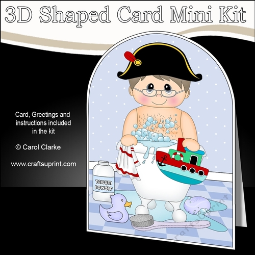 3D Shaped Card Kit - Bathtub Buddies - Older Man