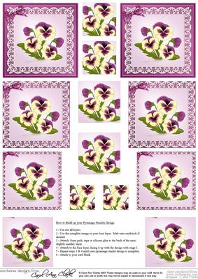 Pansy on Butterfly Lace Pyramage Sheet