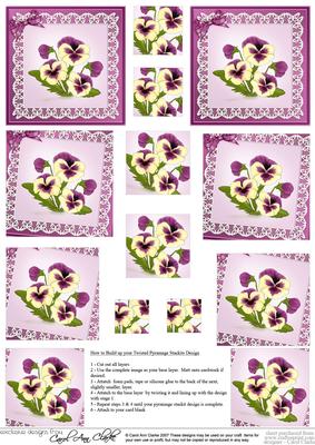 Pansy on Butterfly Lace Twisted Pyramage Sheet