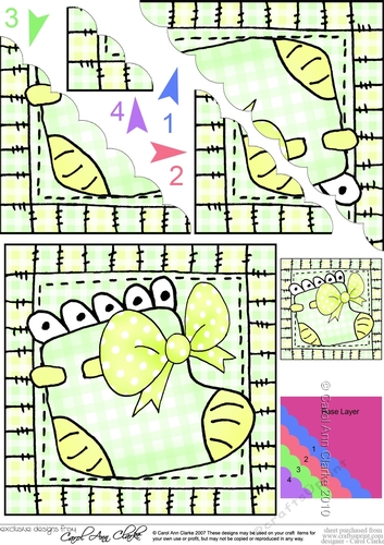 New Baby Bootee Scalloped Corner Stacker