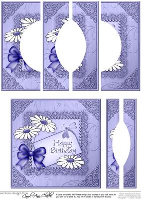 Daisies on Metallic Lace Quick Card Circle Side Stacker