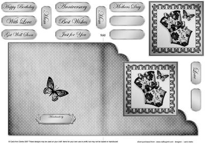 Elegant Boudoir - Cut and Fold Corner Card 
