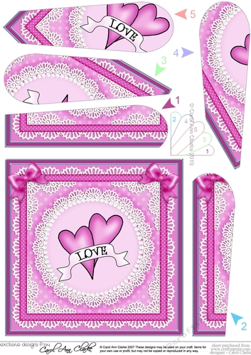 Love Hearts Fan Pyramage Topper