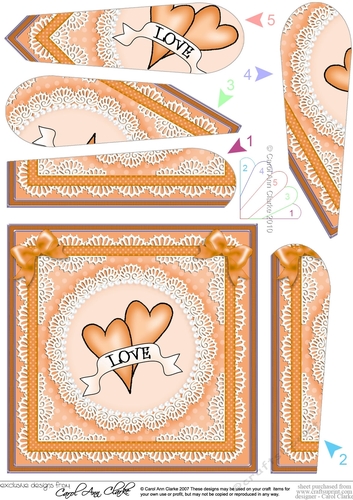 Love Hearts Fan Pyramage Topper