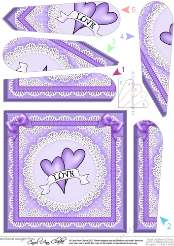 Love Hearts Fan Pyramage Topper