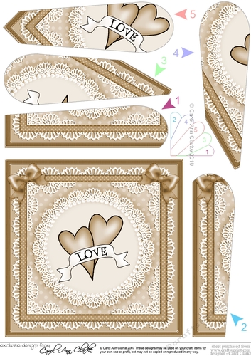 Love Hearts Fan Pyramage Topper