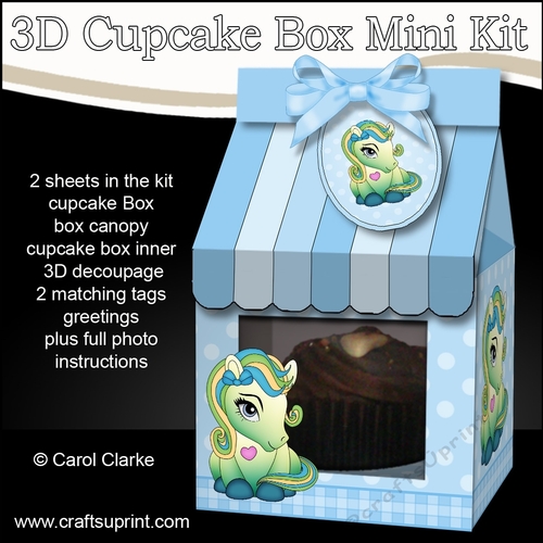3D Mini Milk Carton Cupcake Treat Box Mini Kit - Cute Little Pony 