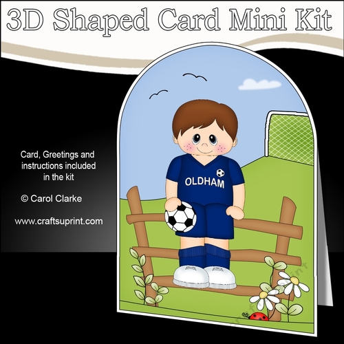 3D Shaped Card Kit - Little Footballer Plays for Oldham