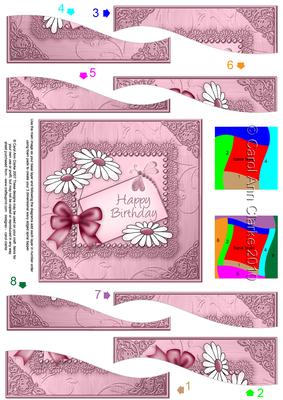 Daisy on Metallic Lace Quick Card Wavy Spiral Side Stacker
