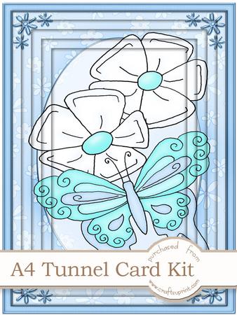 A4 Fluttery Butterfly in Green Tunnel Card Kit
