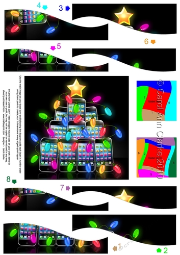 Merry Christmas Smart Phones Wavy Spiral Side Stacker