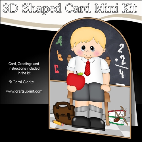 3D Shaped Card Kit - Cute Little Schoolboy