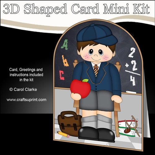 3D Shaped Card Kit - Cute Little Schoolboy