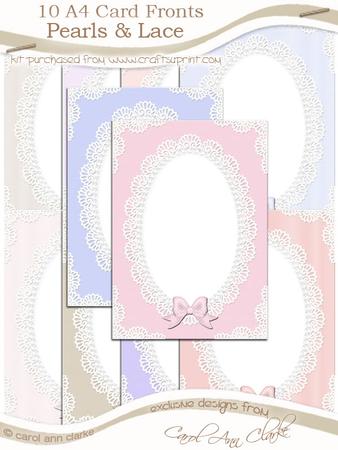 A4 Pearls and Lace Card Fronts Kit