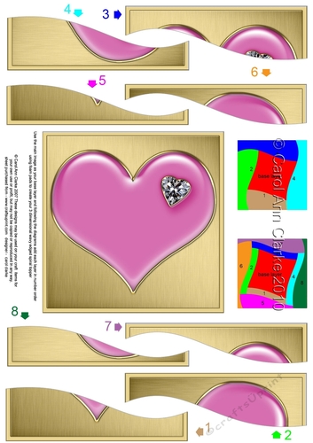 Romantic Heart with Diamond Wavy Spiral Side Stacker