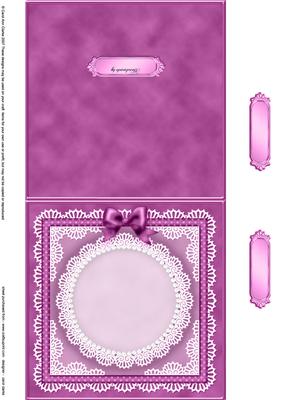 Square Pearls, Lace and Ribbon Plain Card Base Landscape For