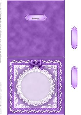 Square Pearls, Lace and Ribbon Plain Card Base Landscape For