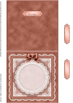 Square Pearls, Lace and Ribbon Plain Card Base Landscape For
